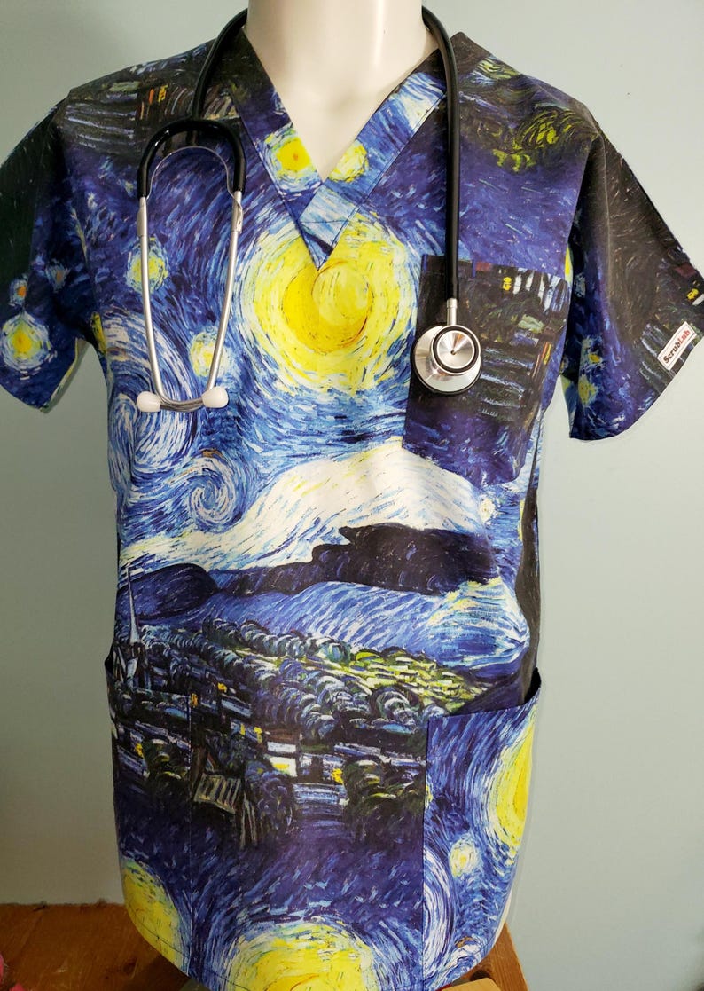 Scrub Tops CUSTOMER sends fabric/ purchase their own fabric ELSEWHERE and Send It To ME for unique Custom Scrub Shirts V neck special gifts. image 17