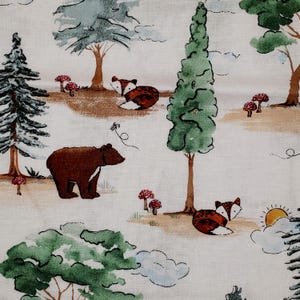 TELA Forest Friends acuarela Ciervo Oso Zorro Bosque 100% algodón I SPY edredones yd/1/2 yd/FQ manualidades niños guardería bebé regalos mantas niños