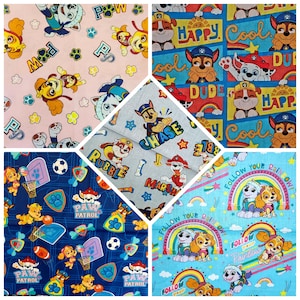 FABRIC 5 FQ Paw Patrol Special Bundle Fat Quarters 100% quilting cotton Gifts crafts HTF kids appliques I Spy Quilt versatile easy project