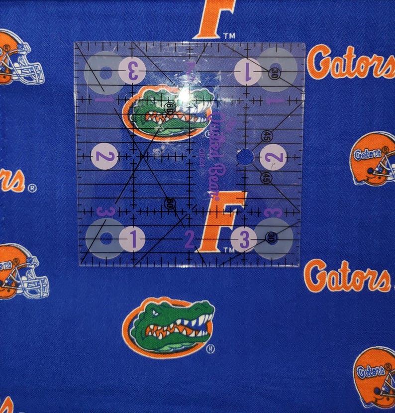Alligator Ruler FABRIC Gators U of FL College 100% Smooth Cotton Quilting Crafts Half ...