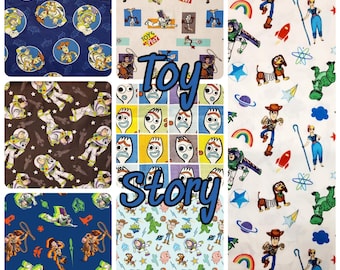 Fabrics Toy Story Buzz Woody Forky TOYS Rex Slinky Hamm Aliens Bo Peep cotton by 1/2yd FQ scrub top/caps quilt embroidery kids craft pillows