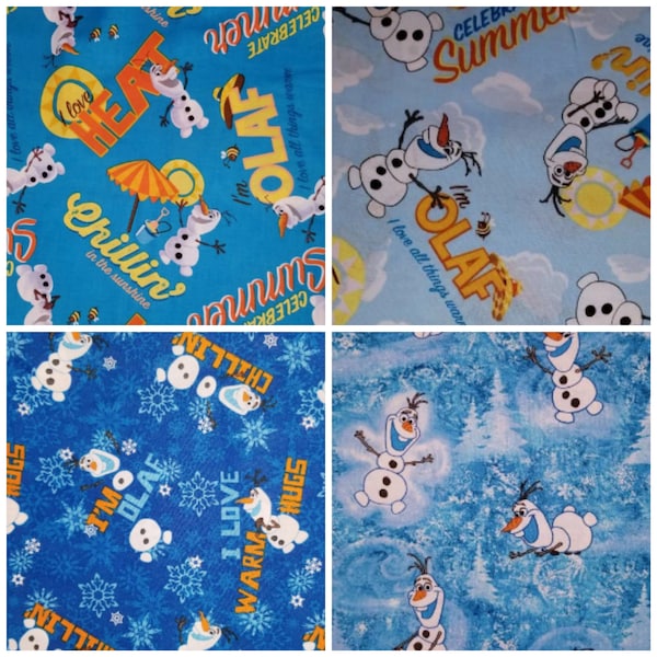 Olaf FABRICS I love Warm Hugs Chillin in the Sunshine 100% Cotton Quilt By yard  FQ sewing supplies DIY crafts scrub tops scrub cap gifts