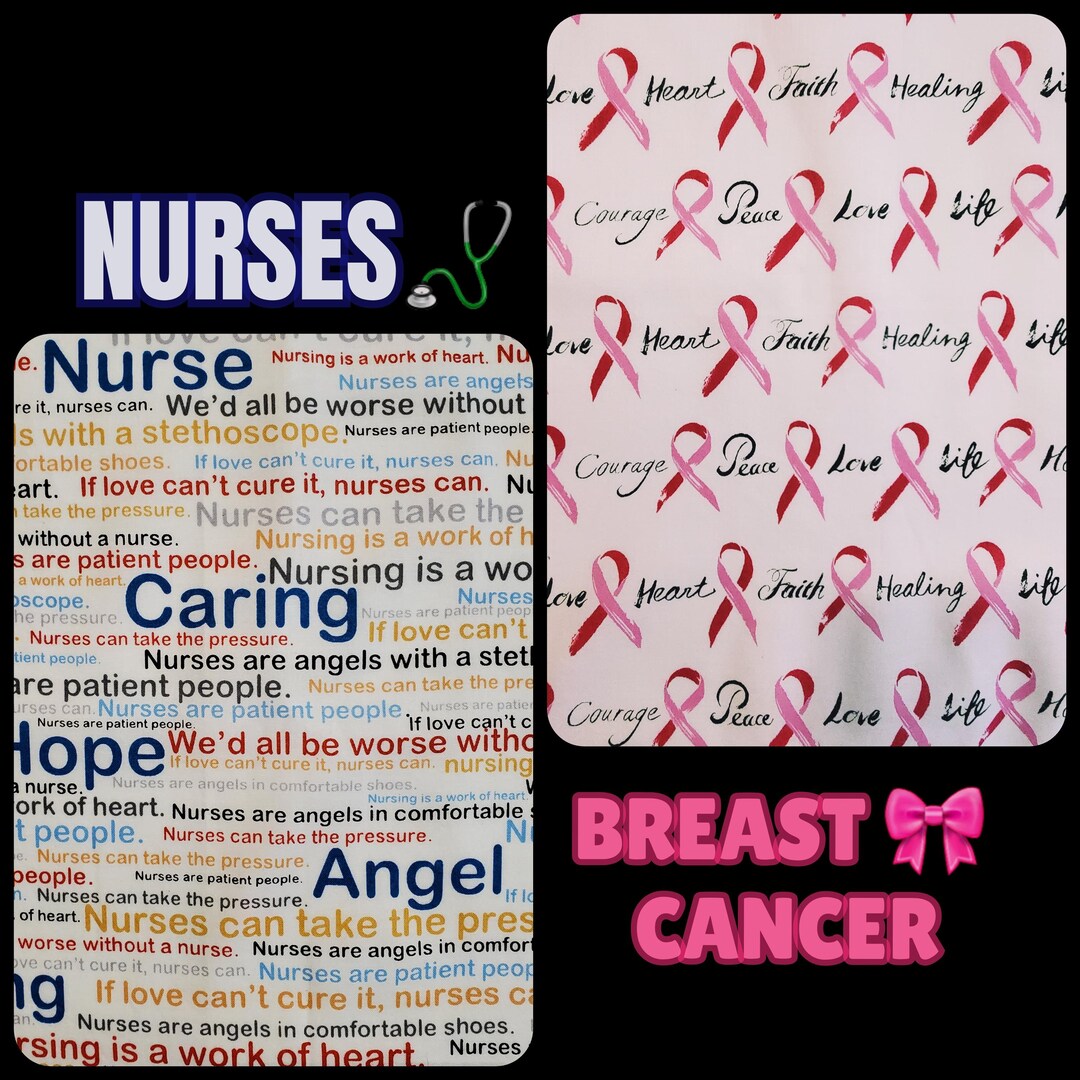 Fabric Cancer Pinkish Ribbon OR Calling All NURSES Healing Awareness ...