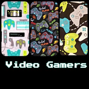 FABRICS Video controllers Gamer Playstation Techies Hacker Nerd  100% cotton FQ 1/2 Yd ideal for quilts pillow decor DIY I Spy craft bow tie