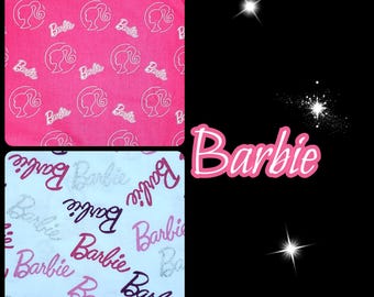 Barbie FABRIC Pinkish or White smooth 100% cotton quilting crafts FQ/1/2yd/Yd perfect for Scrub Caps, doll clothes, crafts, bows pillow case