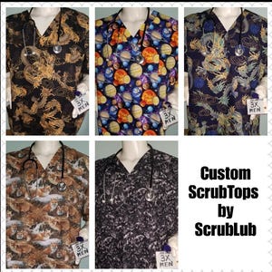 Scrub Tops CUSTOMER sends fabric/ purchase their own fabric ELSEWHERE and Send It To ME for unique Custom Scrub Shirts V neck special gifts. image 12
