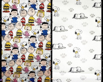 Tessuto Charlie Brown Gang/Snoopy Hugs Woodstock 100% cotone Quilt HTF YD 1/2 yard FQ regali abbigliamento camici da lavoro artigianato fai da te regali per bambini neonato