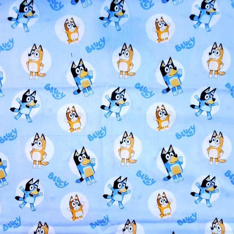 Fabric Bluey Bingo Floppy Circles or Goodnight 100% Cotton 1/2 Yd FQ ...