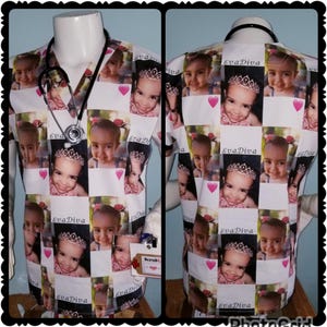 Scrub Tops CUSTOMER sends fabric/ purchase their own fabric ELSEWHERE and Send It To ME for unique Custom Scrub Shirts V neck special gifts. image 13