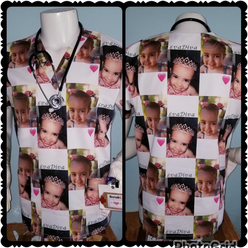 Scrub Tops CUSTOMER sends fabric/ purchase their own fabric ELSEWHERE and Send It To ME for unique Custom Scrub Shirts V neck special gifts. image 13