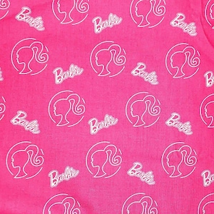 Barbie Pink FABRIC smooth cotton quilting crafts by the half yard, FQ perfect for Barbie Scrub Caps, doll clothes, crafts, bows