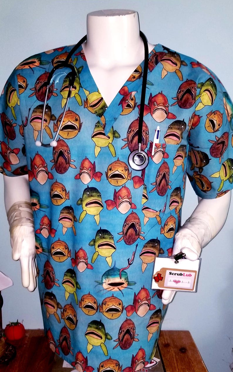 Scrub Tops CUSTOMER sends fabric/ purchase their own fabric ELSEWHERE and Send It To ME for unique Custom Scrub Shirts V neck special gifts. image 20