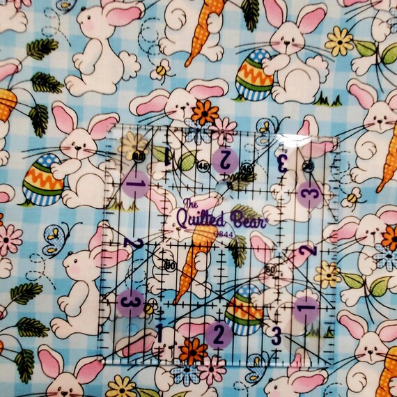 Stoff Osterhase 100% Baumwolle Quilten 1/2 Hof FQ Geschenke