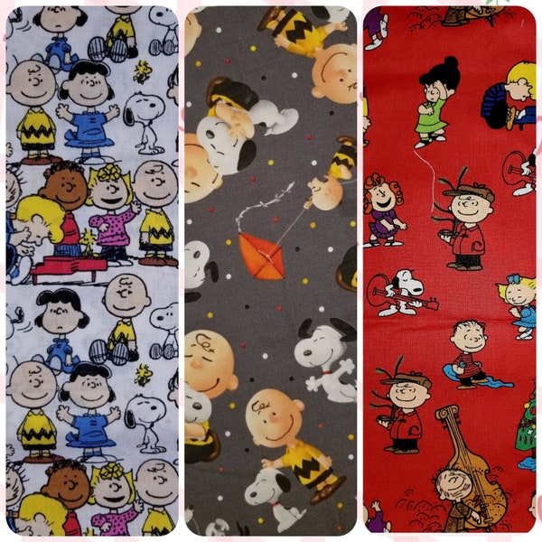 Fabric Charlie Brown Peanuts Gang 100% Cotton Quilting HTF offered Yards, 1/2 yard FQ gifts great for clothing scrub tops crafts DYI Snoopy
