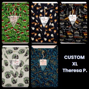 Scrub Tops CUSTOMER sends fabric/ purchase their own fabric ELSEWHERE and Send It To ME for unique Custom Scrub Shirts V neck special gifts. image 11
