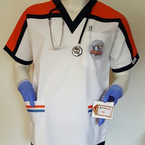 Scrub Tops CUSTOMER sends fabric/ purchase their own fabric ELSEWHERE and Send It To ME for unique Custom Scrub Shirts V neck special gifts. image 14