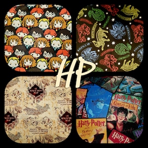 Stoff Harry Potter Kawaii, Marauders Map, Haus ICONS, Buchumschläge 100% Baumwolle HTF by Yd 1/2 yard FQ quilts I Spionage Bücherregal Handwerk, Kinder
