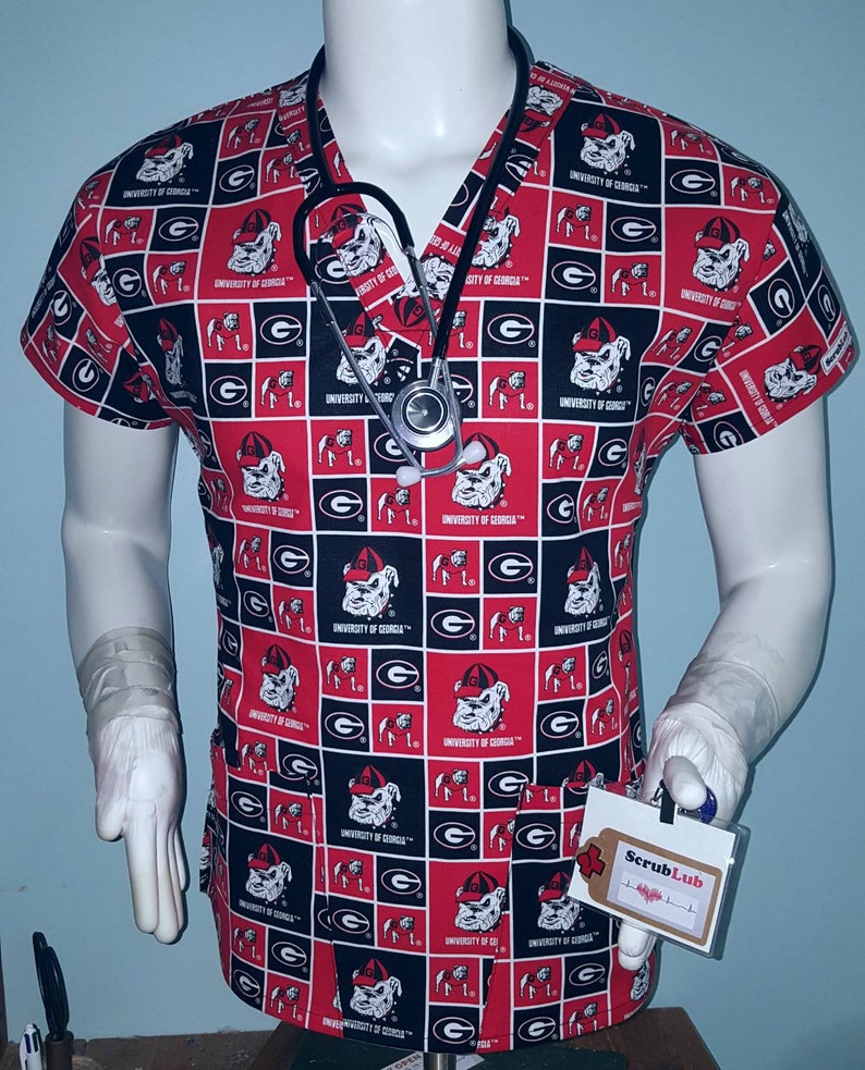 Scrub Tops Mens University of Bulldogs UGA & Women Etsy