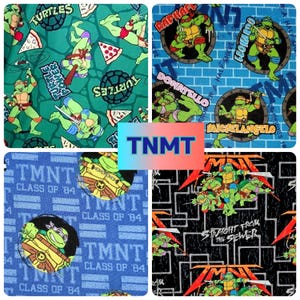Fabric Turtles TNMT 100% Quilt Teenage Ninja Mutant Straight from SEWER Cameos Skateboard checkered HTF 1/2 yd 1/4 yd Fat Qs diy crafts
