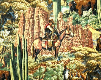 Stoff Cowboys Malerische SW Sedona Buffalo CoyotesTx Az Nev Utah 100% Baumwolle FQ 1/2 Yd ideal für Quilts Kissen Dekor Schürze I Spion Handwerk DIY