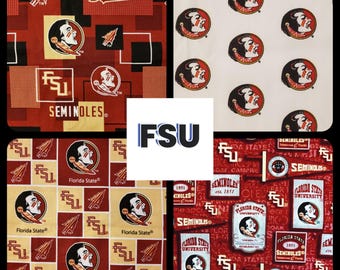 Florida FABRIC FSU Seminoles 4 Choices 100% smooth cotton quilting crafts FQ/Yd Scrub Caps, doll/dog clothes, crafts, bows Diy decor