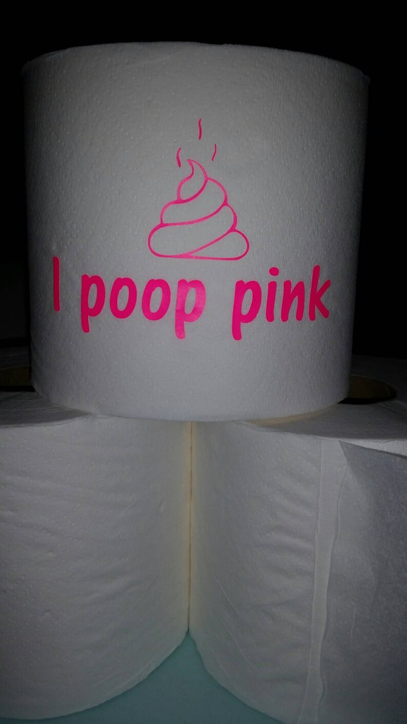 I Poop Pink Toilet Paper Roll Gag Gift Girls Bathroom Decor Etsy