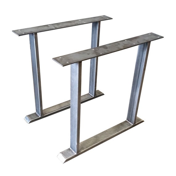 Counter Height 34 1 2 Steel Rectangle Tubing Double Post Table Legs Heavy Duty Base