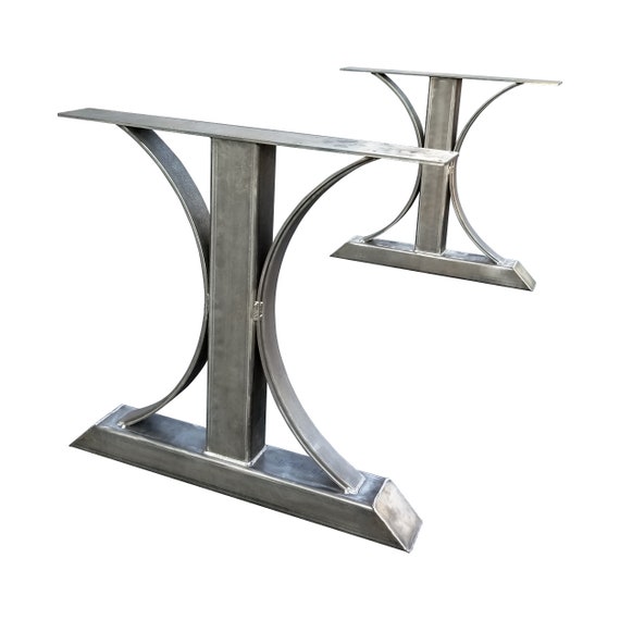 Steel Curved Trestle Style Table Legs 34 1 2 Tall Counter Height