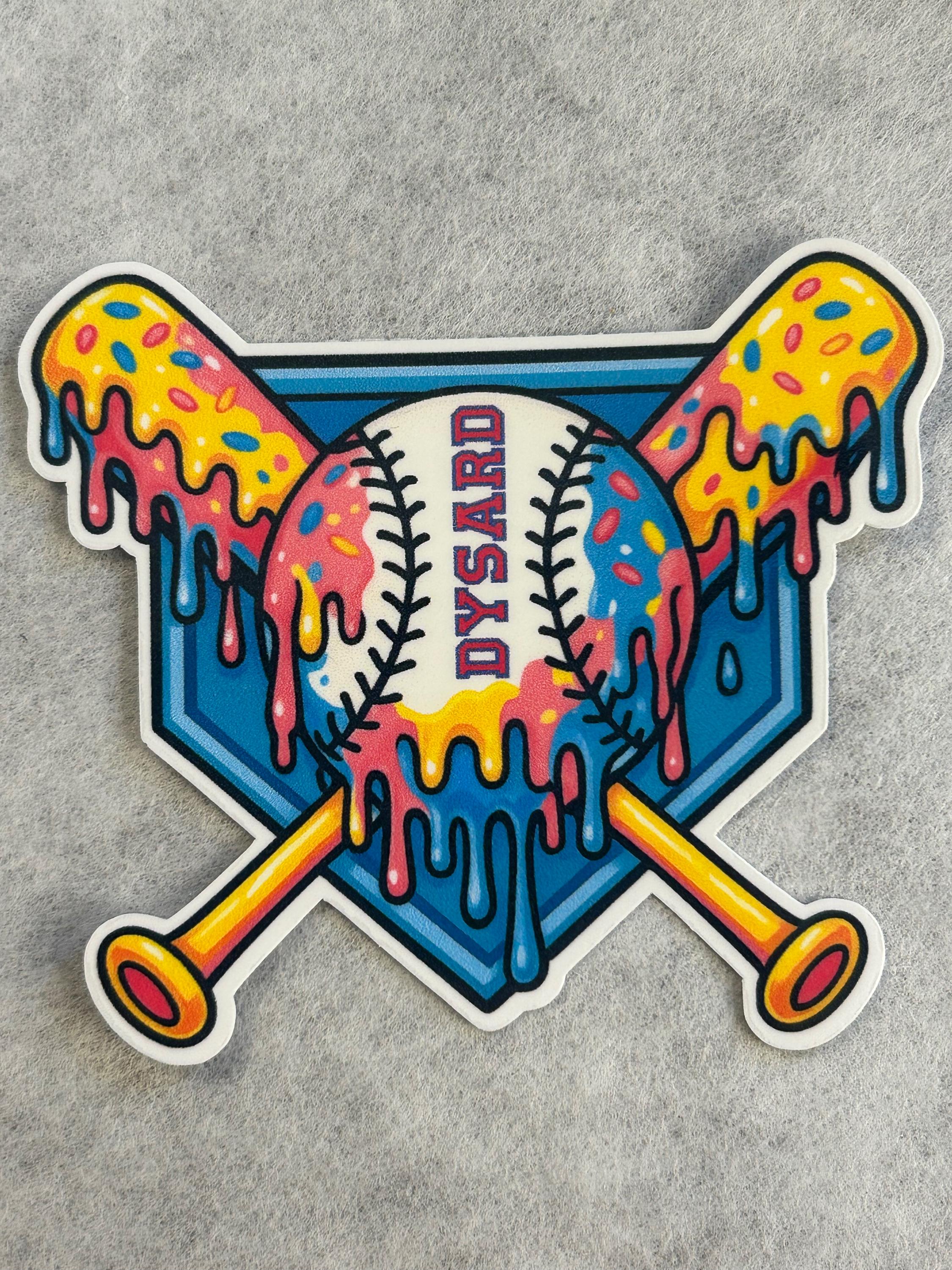 Sticky Drip Sticker Personalized Baseball Drip Sticker - Etsy