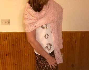 Pink Mohair Shawl
