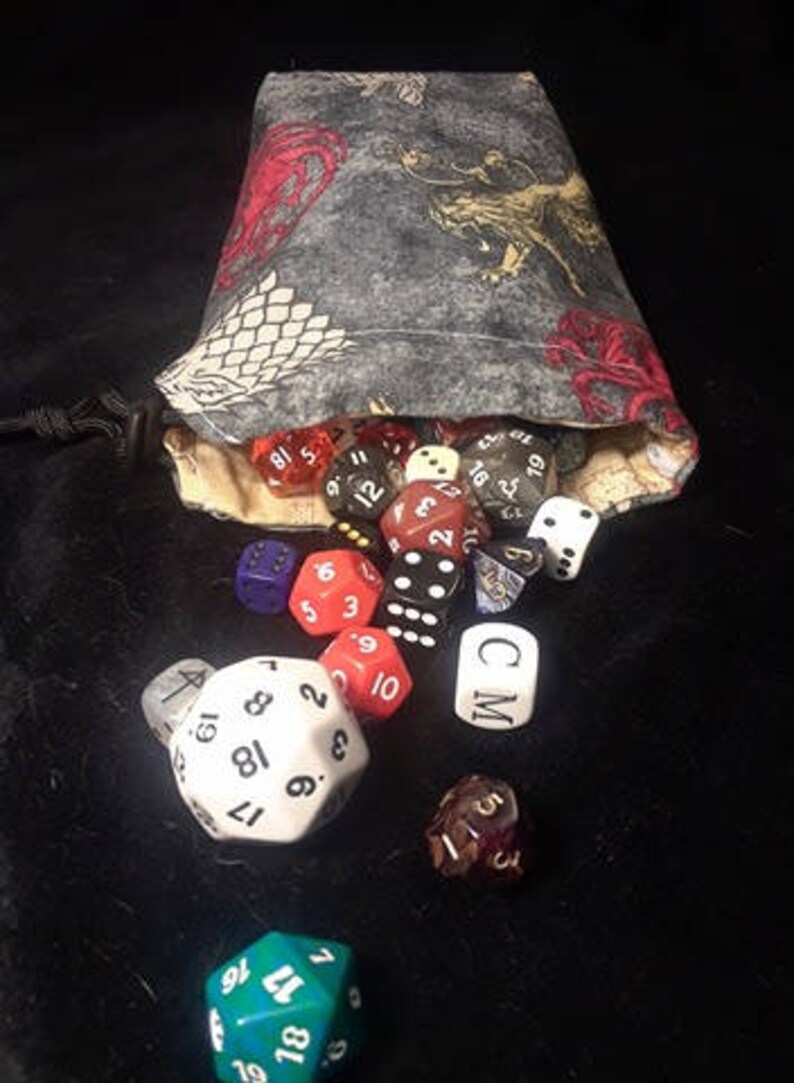 Game of Thrones Reversible Dice Bag for Gamers Dungeons and Etsy