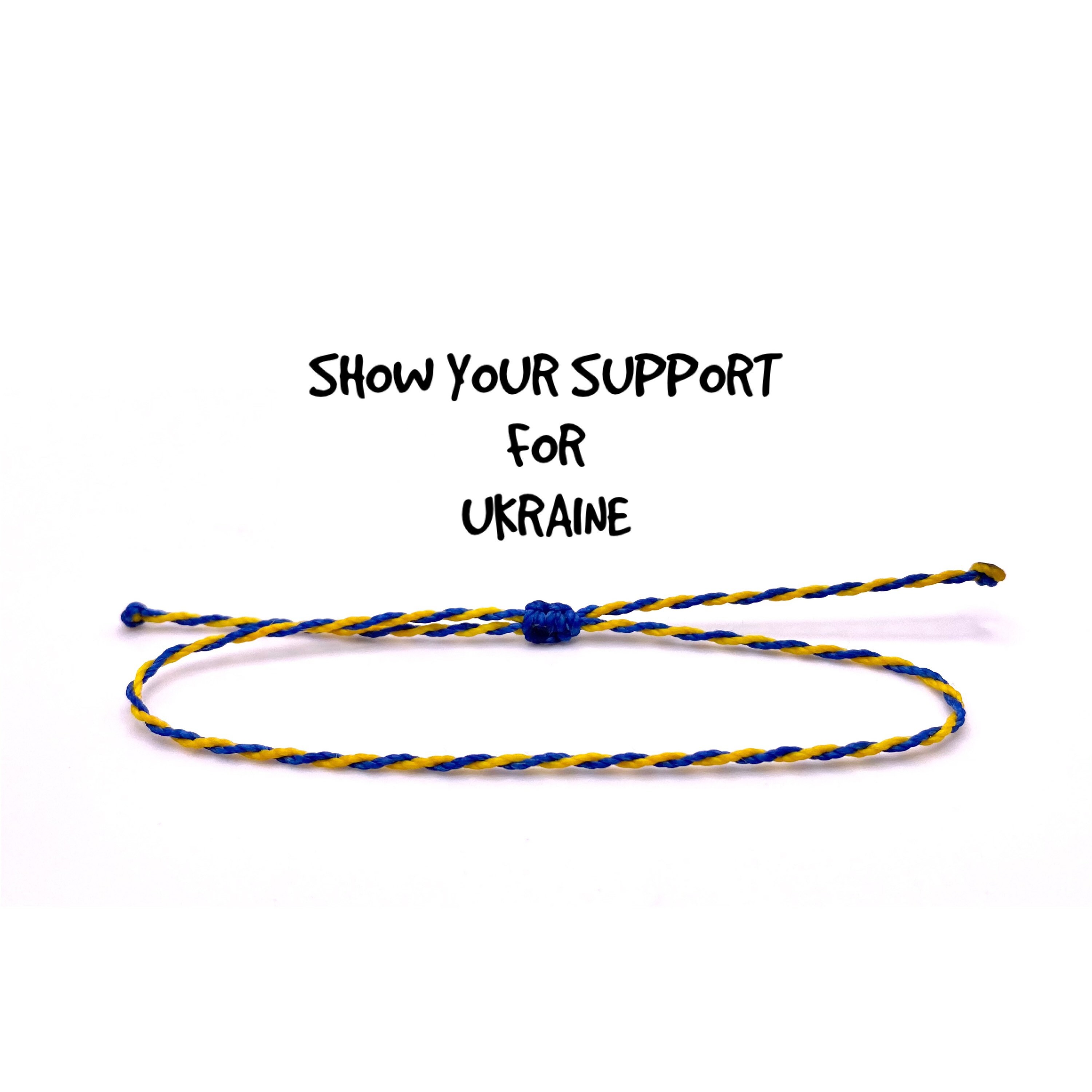 Support Ukraine Twisted String Bracelet Wax Cord Bracelet Etsy