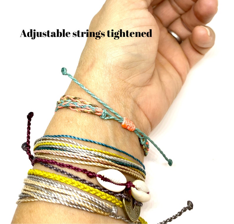 wax string bracelet boho anklet simple bracelet waterproof bracelet adjustable Single string letter bracelet wax cord minimalist