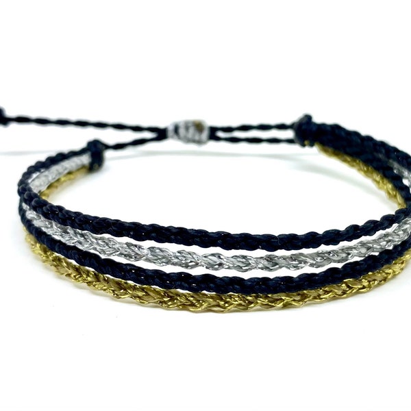 Four Braids wax string bracelet, braided anklet, waterproof bracelet, beach anklet, woven bracelet, surfer bracelet, wax cord, customize