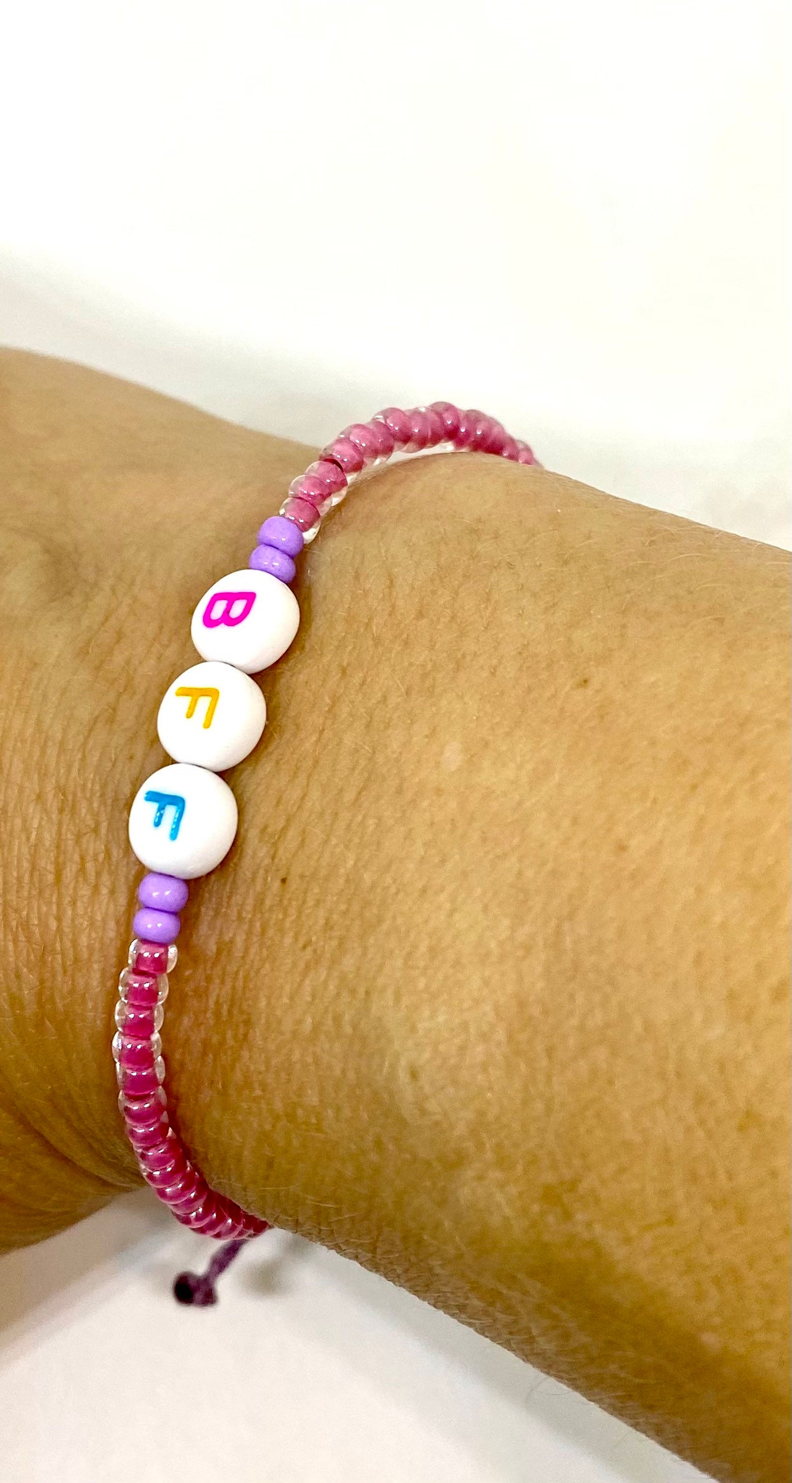 Personalized Beaded Letter Wax String Bracelet Custom Word | Etsy