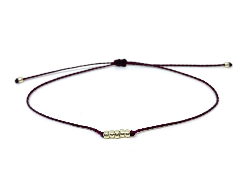 Single string bracelet minimalist waterproof bracelet wax Etsy