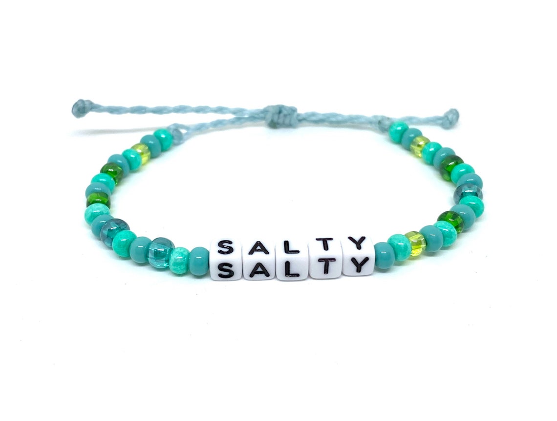 Personalized Block Letter Beaded Wax String Bracelet Custom Etsy
