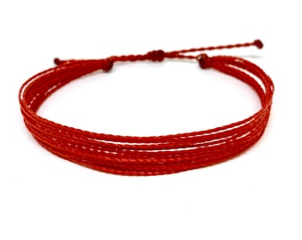 12 String Multistrand Bracelet, wax cord bracelet, waterproof bracelet, beach anklet, vegan bracelet, surfer bracelet,adjustable bracelet