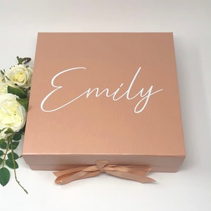 Luxury Personalised Gift Box - Mum Mothers Day Gift Box - Bridesmaid  Gift Box - Gift Box with Matching Ribbon - Quality Custom Made - A6B