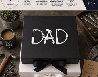 Caja de regalo para papá, regalo del Día del Padre, regalo de cumpleaños para papá, regalo para amantes de las herramientas, caja de recuerdos DIY para papá, regalo para papá - FA-DA-003