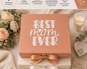 Caja de regalo para mamá, caja de recuerdos para la mejor mamá del mundo, regalo para el Día de la Madre, regalo de cumpleaños para mamá, caja de regalo grande para mamá - FA-MU-002