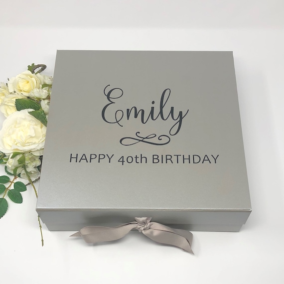 Personalised Birthday Gift Box - Luxury Gift Box Any Age - Best Friend Gift Box - Birthday Keepsake Box - Gift Box - Sticker only option B3