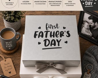 Caja de regalo para el primer Día del Padre, regalo para papá primerizo, caja de recuerdos para el primer Día del Padre, regalo para papá primerizo, regalo de bebé a papá - FA-DA-010