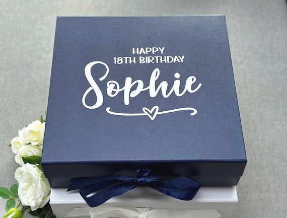 Personalised Birthday Gift Box - Luxury Gift Box Any Age - Birthday Gift Box - 16th 18th 21st 30th 40th 50th 60th Birthday Box - B7