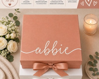 Caja de regalo personalizada, grande o mediana, con cualquier nombre, regalo de cumpleaños para tu mejor amigo/a, caja para propuesta de matrimonio - NM-SN-001