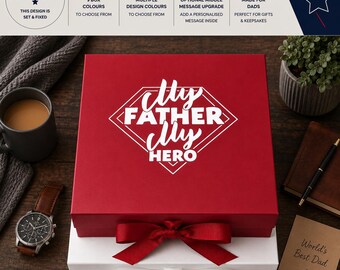 Caja de regalo "Mi Padre, Mi Héroe", regalo del Día del Padre para papá, regalo de cumpleaños para papá, caja de regalo de recuerdo, regalo para papá - FA-DA-002