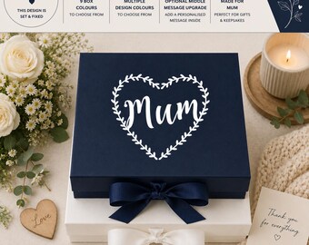 Caja de regalo para mamá, regalo del Día de la Madre para mamá, regalo de cumpleaños para mamá, caja de recuerdos en forma de corazón, caja de regalo grande para mamá - FA-MU-001