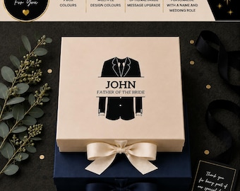 Caja de regalo de boda personalizada, regalo para el padre de la novia, caja para propuesta de matrimonio, regalo para la fiesta nupcial, caja de recuerdo con nombre personalizado - WD-MW-004