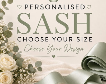 Banda prediseñada. Elige tu talla: banda personalizada de 120 cm a 240 cm. Banda para bodas, cumpleaños y despedidas de soltera. Elige tu diseño. Talla S-PD.