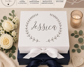 Caja de regalo de boda personalizada, caja de recuerdos para la novia, regalo para la novia, caja para proponer damas de honor, caja de recuerdos con nombre personalizado - NM-SN-007